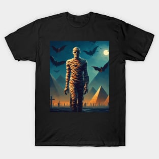 Mummy walks out of a graveyard T-Shirt